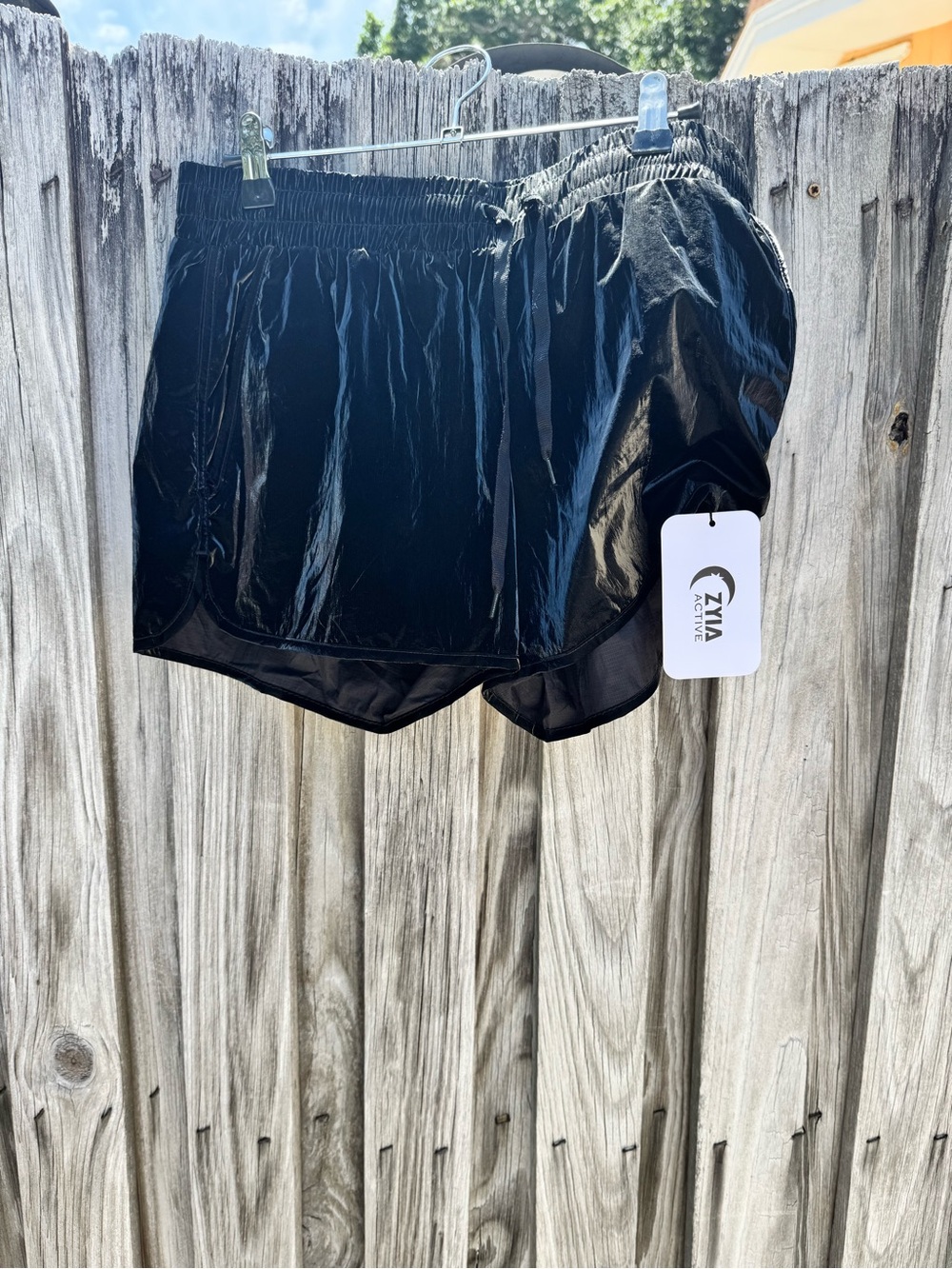 Ziya Active Shiny Black Athletic Shorts